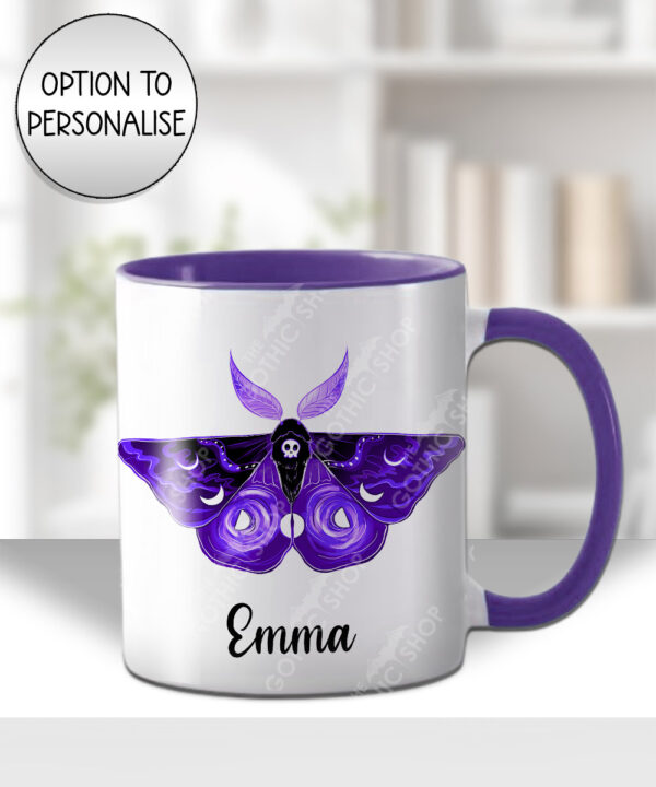 20206 purple deathmoth gothic moth personalised mug 1
