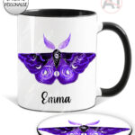 20206 purple deathmoth gothic moth personalised mug coaster 5