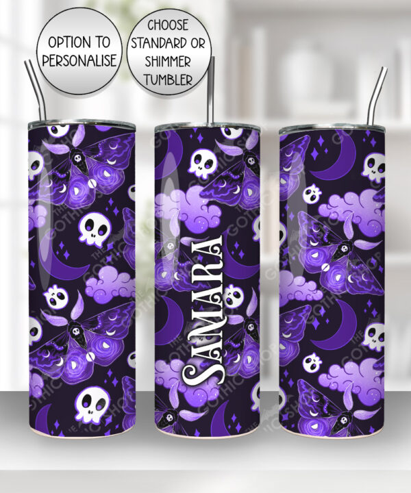 20207 purple deathmoth gothic moth personalised tumbler 2