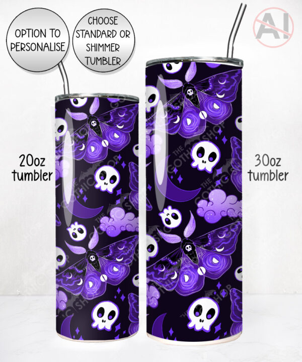 20207 purple deathmoth gothic moth personalised tumbler 3