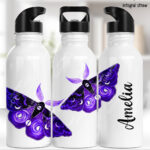 20208 purple deathmoth gothic moth personalised water bottle 1