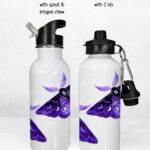 20208 purple deathmoth gothic moth personalised water bottle 3