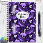 20211 purple deathmoth gothic moth personalised notebook 2