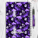 20211 purple deathmoth gothic moth personalised notebook 3