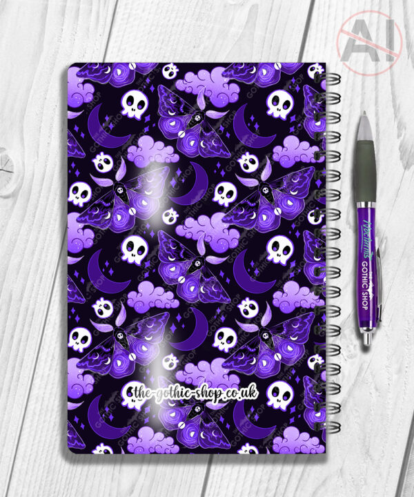 20211 purple deathmoth gothic moth personalised notebook 3
