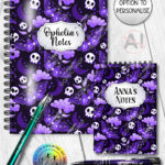 20211 purple deathmoth gothic moth personalised notebook 4