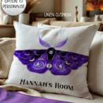 20213 purple deathmoth gothic moth personalised cushion 2