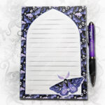 deathmoth purple skull moth gothic a5 notepad