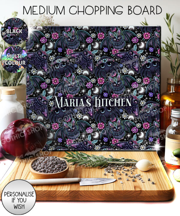 20218 floral creatures gothic chopping board 1