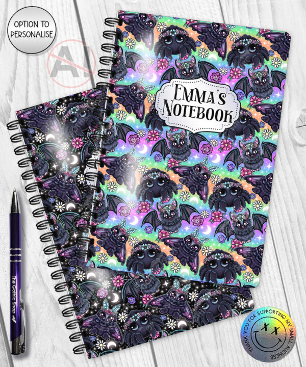 20220 floral creatures gothic notebook 1