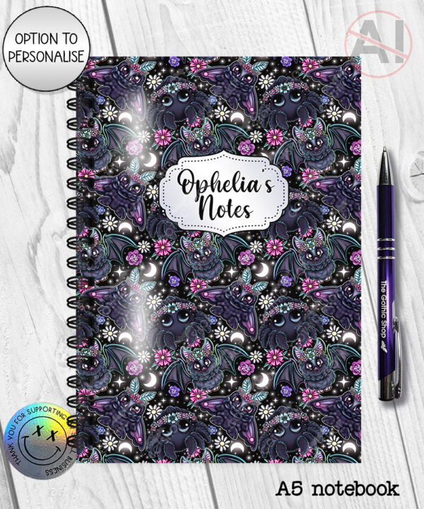 20220 floral creatures gothic notebook 2