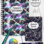 20220 floral creatures gothic notebook 4