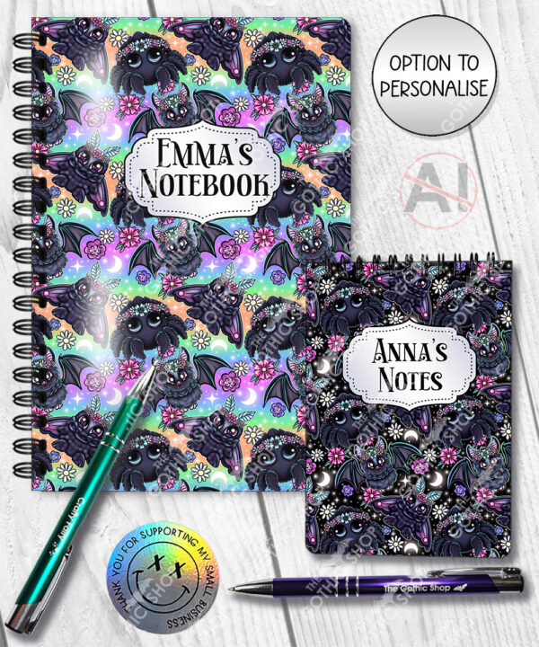 20220 floral creatures gothic notebook 4