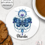20232 personalised whimsical celestial butterfly coaster