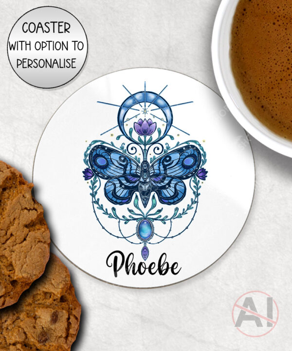 20232 personalised whimsical celestial butterfly coaster