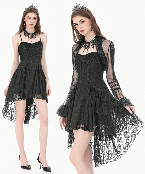 lilith black lace high low corset gothic dress by dark in love