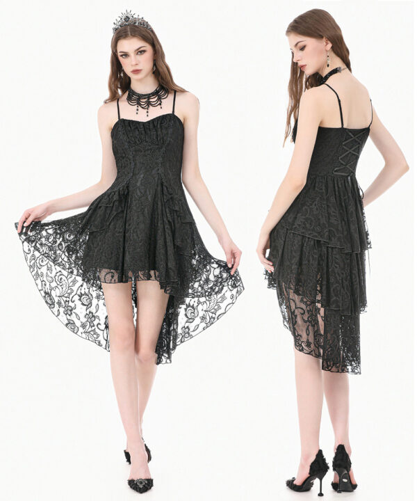 lilith black lace high low corset gothic dress by dark in love