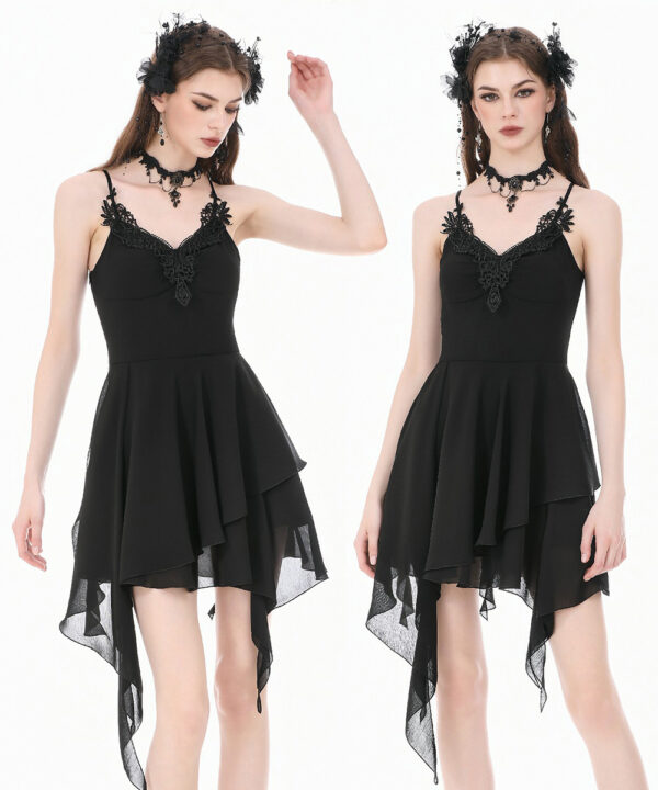 nyx gothic black asymmetrical handkerchief dress by dark in love