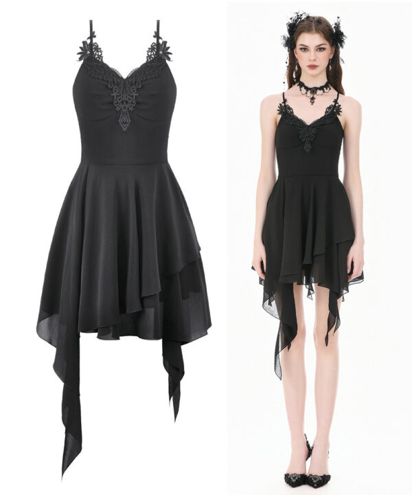 nyx gothic black asymmetrical handkerchief dress by dark in love