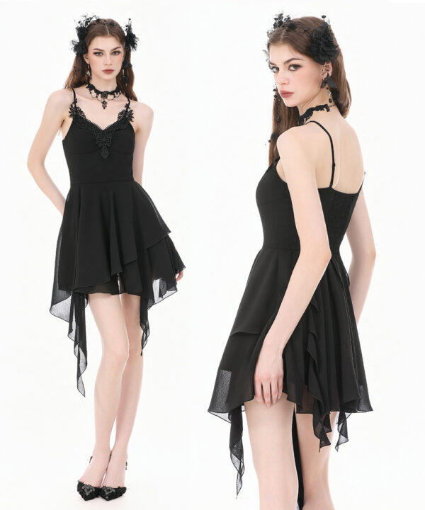 nyx gothic black asymmetrical handkerchief dress by dark in love