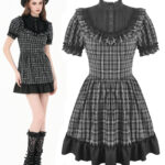 belladonna black tartan ruffle gothic dress by dark in love
