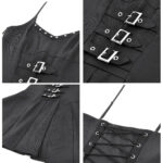 freya gothic black buckle & lace up skater dress by dark in love