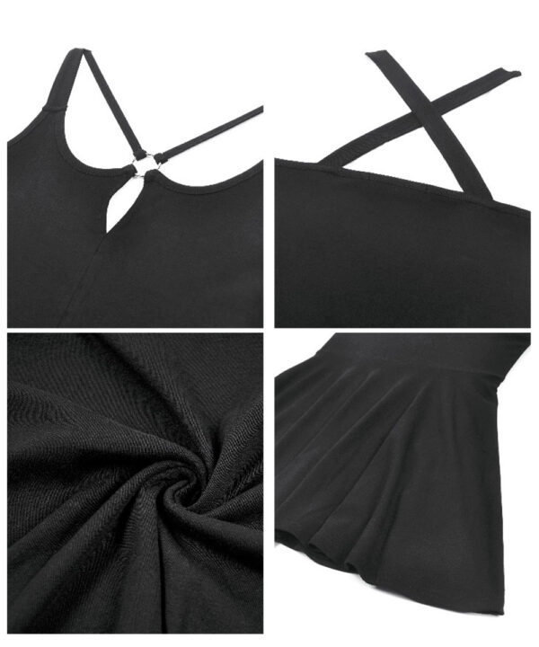 serrafina gothic black cross back skater dress by dark in love