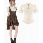ophelia cream lace & ruffle gothic blouse by dark in love