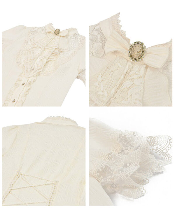ophelia cream lace & ruffle gothic blouse by dark in love