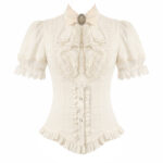 ophelia cream lace & ruffle gothic blouse by dark in love