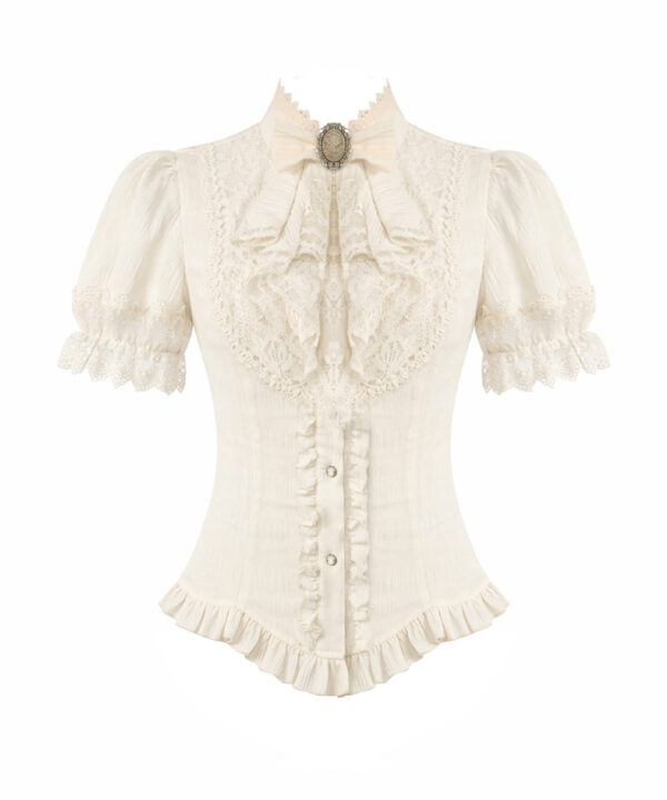 ophelia cream lace & ruffle gothic blouse by dark in love