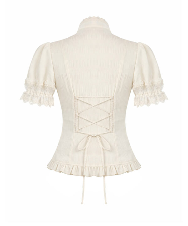 ophelia cream lace & ruffle gothic blouse by dark in love