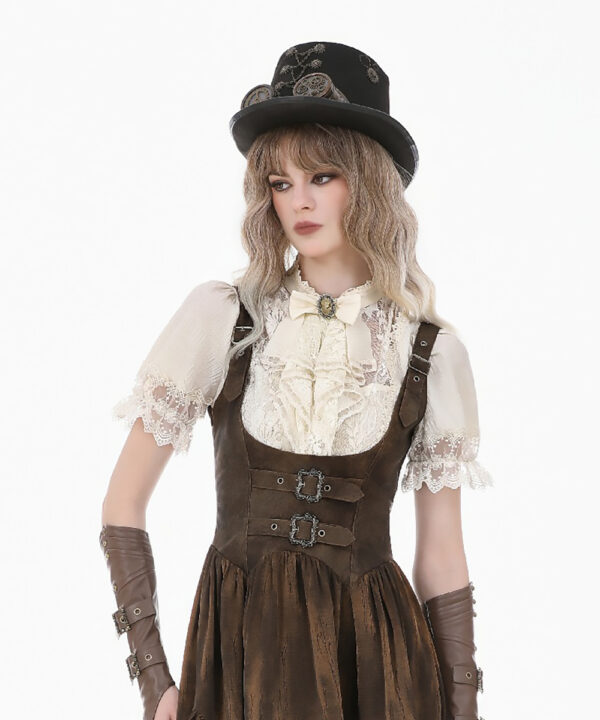 ophelia cream lace & ruffle gothic blouse by dark in love