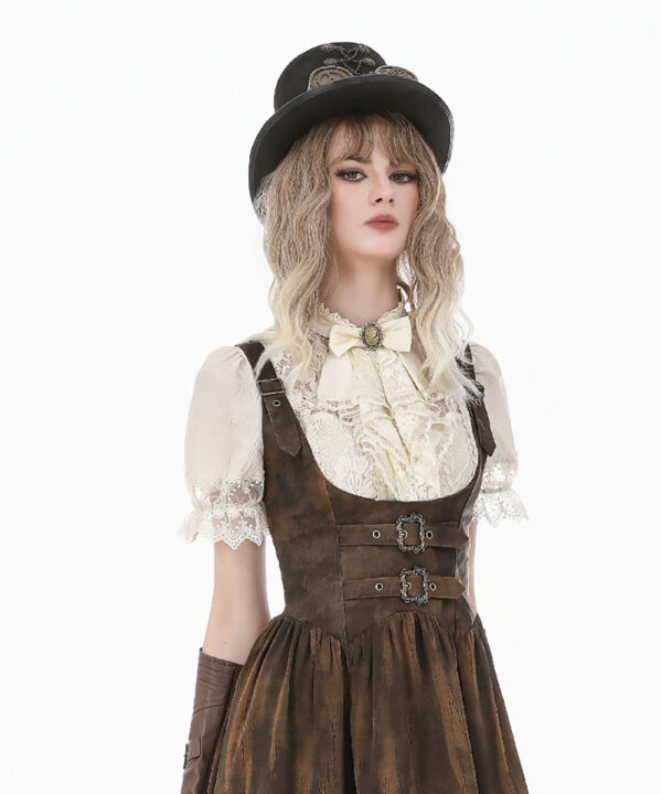 ophelia cream lace & ruffle gothic blouse by dark in love