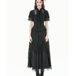 cordelia black lace & ruffle gothic shortsleeve blouse by dark in love