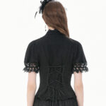 cordelia black lace & ruffle gothic shortsleeve blouse by dark in love