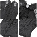 cordelia black lace & ruffle gothic shortsleeve blouse by dark in love