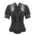 cordelia black lace & ruffle gothic shortsleeve blouse by dark in love