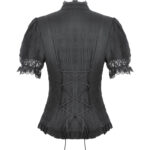 cordelia black lace & ruffle gothic shortsleeve blouse by dark in love