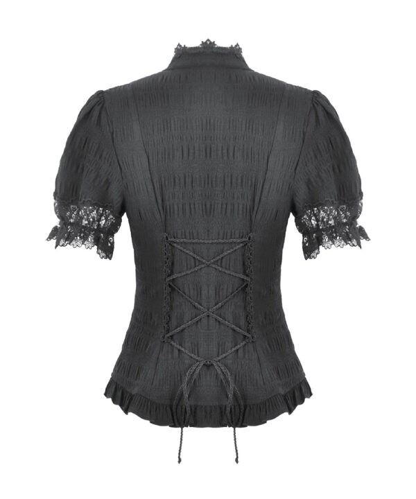 cordelia black lace & ruffle gothic shortsleeve blouse by dark in love