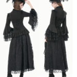 morticia black lace bell sleeve gothic blouse by dark in love