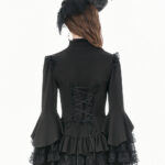 morticia black lace bell sleeve gothic blouse by dark in love