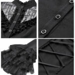 morticia black lace bell sleeve gothic blouse by dark in love