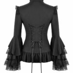 morticia black lace bell sleeve gothic blouse by dark in love