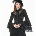 morticia black lace bell sleeve gothic blouse by dark in love
