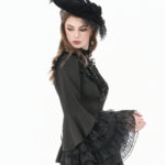morticia black lace bell sleeve gothic blouse by dark in love