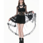 evangeline gothic black sheer lace overlay dress by dark in love