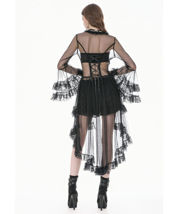 evangeline gothic black sheer lace overlay dress by dark in love