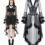 evangeline gothic black sheer lace overlay dress by dark in love