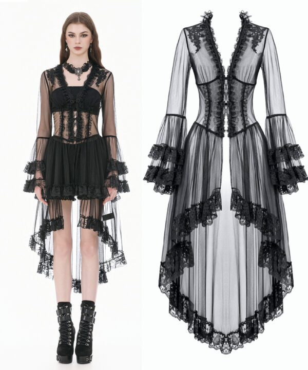 evangeline gothic black sheer lace overlay dress by dark in love